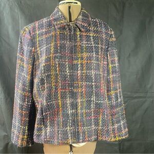 Coldwater Creek Multicolor Plaid Jacket